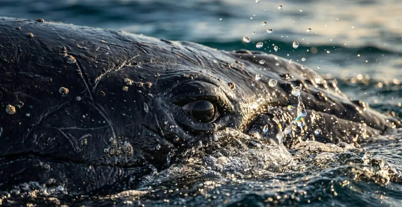 Vue panoramique de baleines à bosse au large des côtes réunionnaises en hiver austral