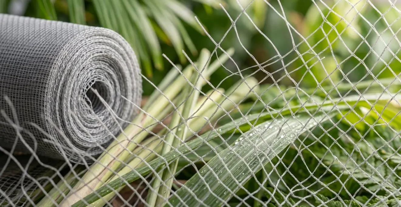 Équipements de protection contre les moustiques disposés sur une surface naturelle